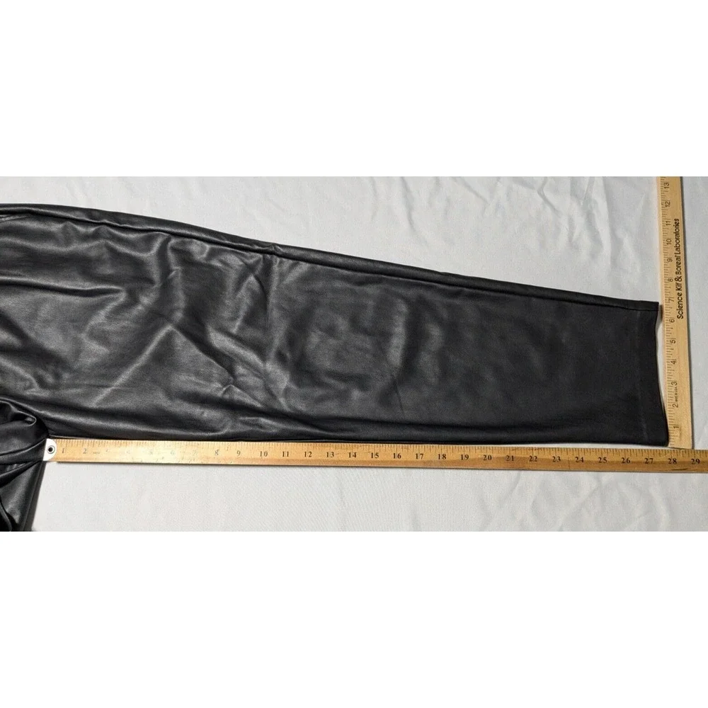 LISADNYC x THE DROP Women Large Black Vegan Leather Pull-On‎ Pants EUC